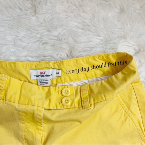 Vineyard Vines women’s Washed Dayboat Shorts sunshine yellow size 00 stretch - Picture 3 of 5